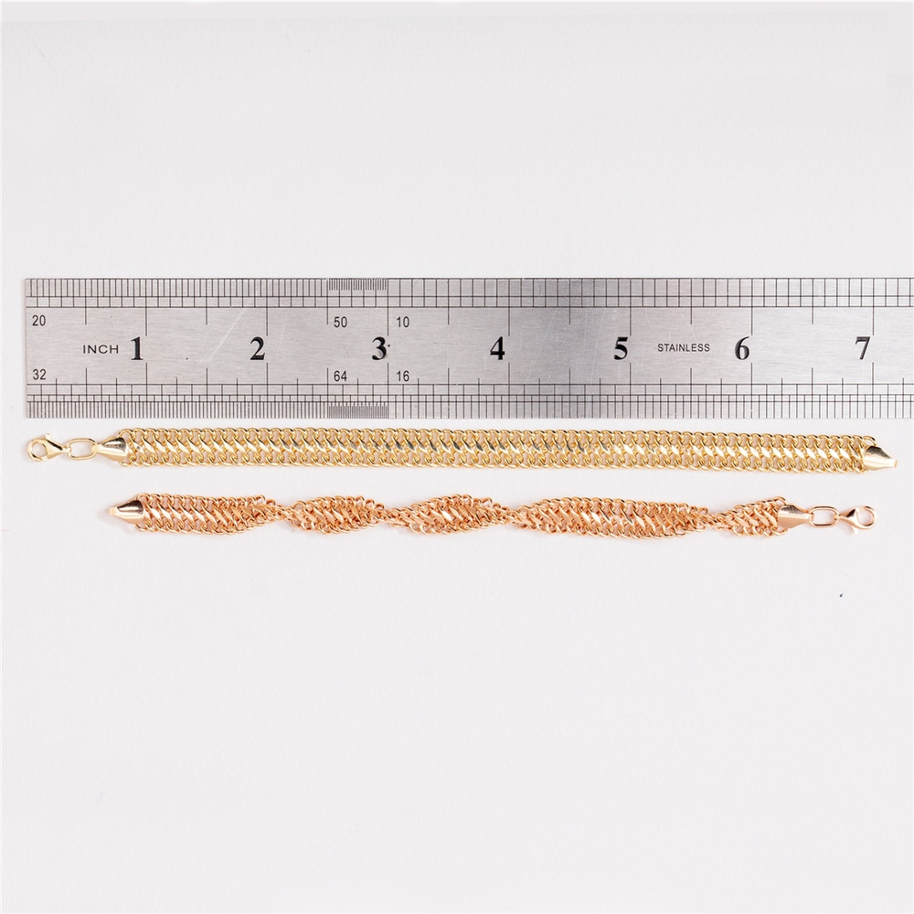 Goldstore-14K Gold Cuban Link Chain Bracelet with Pave Diamond Cz Bar, Yellow or Rose Gold Curb Hollow Link Bracelet, Double Curb Gold Chain Bracelet