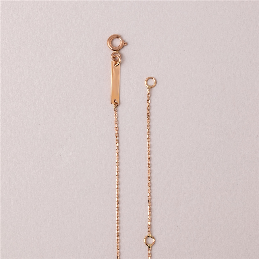Goldstore-14K or 18K Solid Gold Tiny Bar Tag Add-on Available for existing ORDER, Customized Engraved Dainty Bar Tag at Clasp for Necklace Bracelet