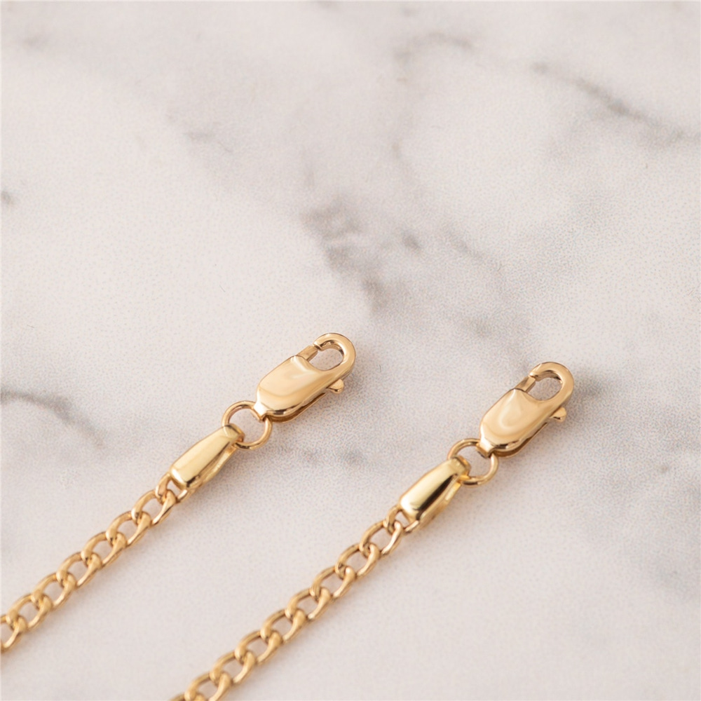 Goldstore-14k Real Gold Cuban Chain Extender, Real Gold Necklace Bracelet Anklet Extension Hollow Gourmet Chain, Removable Extender, Cuban Extender
