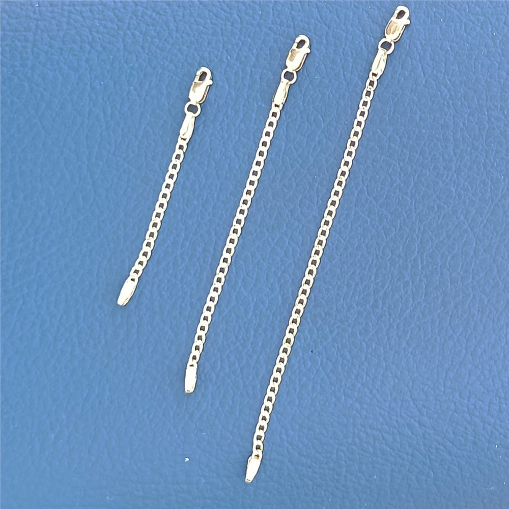 Goldstore-14k Real Gold Cuban Chain Extender, Real Gold Necklace Bracelet Anklet Extension Hollow Gourmet Chain, Removable Extender, Cuban Extender