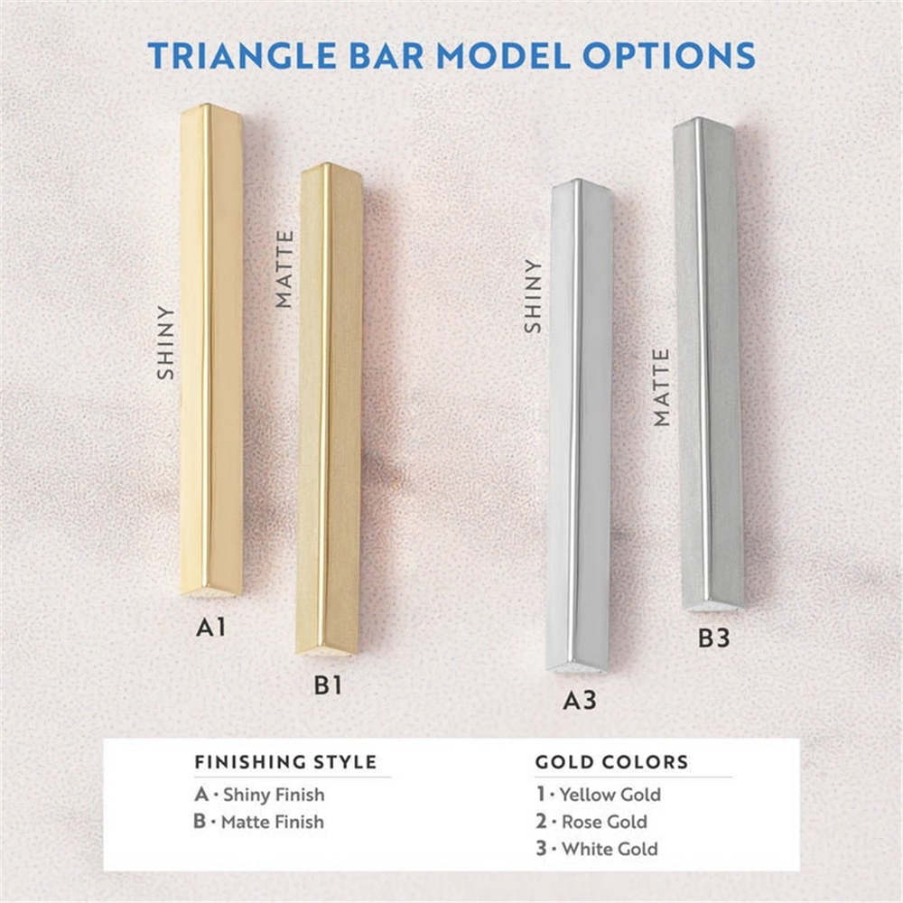Goldstore-14k Real Gold Custom Engrave Triangle Bar Lariat Necklace, Karma Vertical Bar Personalized Gold Necklace, Engrave Name Long Bar Y Necklace.