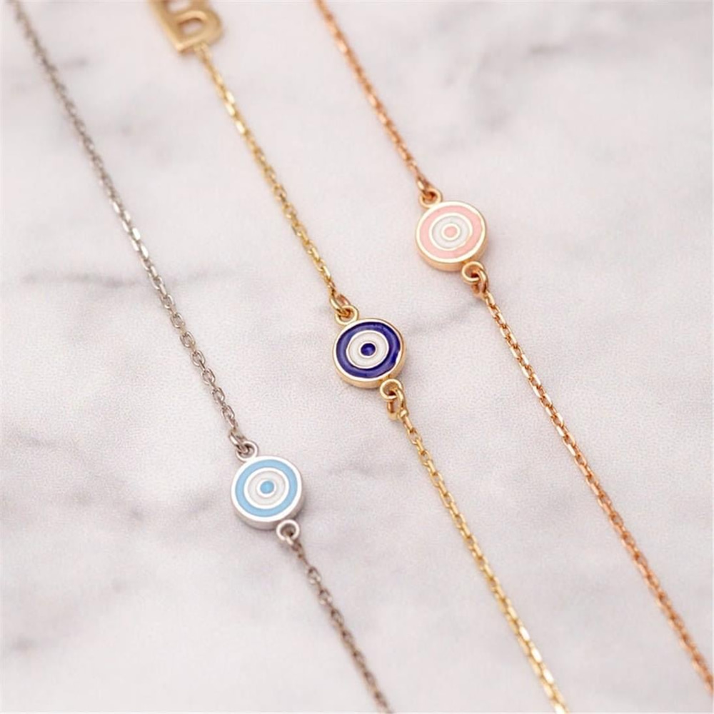 Goldstore-14K Sideways Hamsa Evil Eye Necklace, 14k 18k Solid Gold Evil Eye Fatima Hand Necklace, Hand of Fatima Necklace Valentine's Gift.