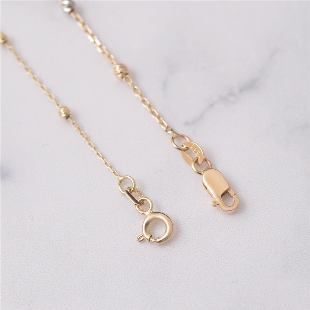Goldstore-14k Solid Beaded Satellite Bracelet, Yellow 14k Real Gold Round Ball Dainty Bracelet is Great Gift For Her, Gift For Mom & Graduation Gift