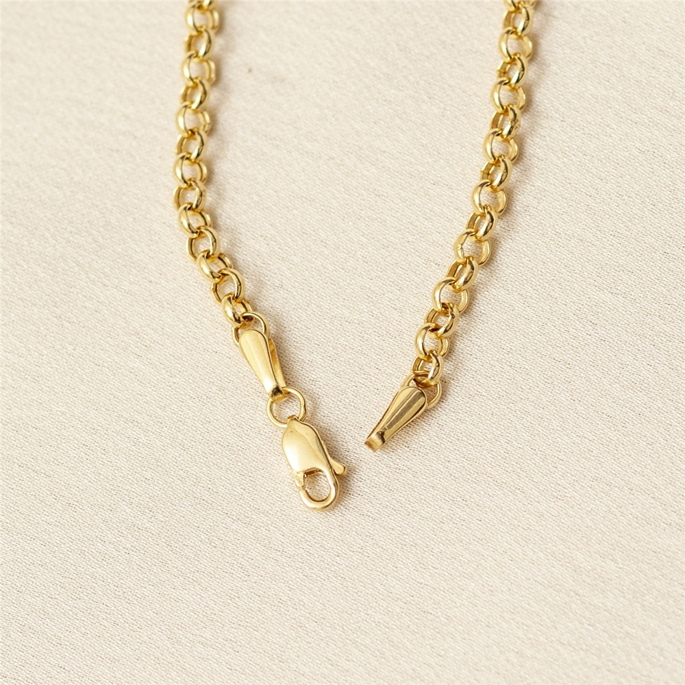 Goldstore-14K Solid Gold 2 Sided Hamsa Bracelet, Elegant Fatima Hand Rolo Chain Gold Bracelet, Gold Evil Eye Protection Bracelet Great Gift For Her.