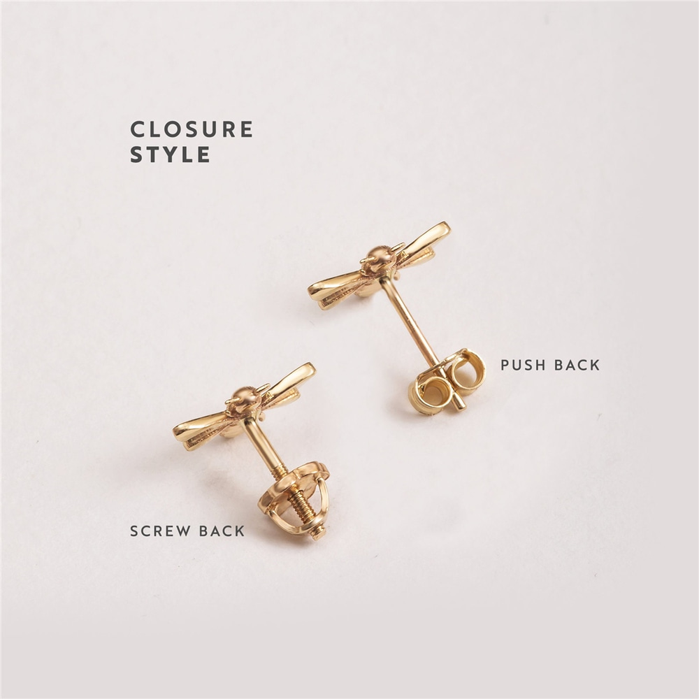 Goldstore-14k Solid Gold Bee Studs Earrings, White or Rose or Yellow Gold Bee Earrings, Bumble Bee Stud Gold Earrings, Honey Bee Earrings Gift For Her