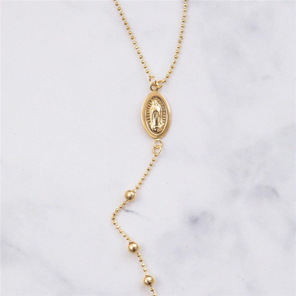 Goldstore-Catholic Rosary Lariat Necklace
