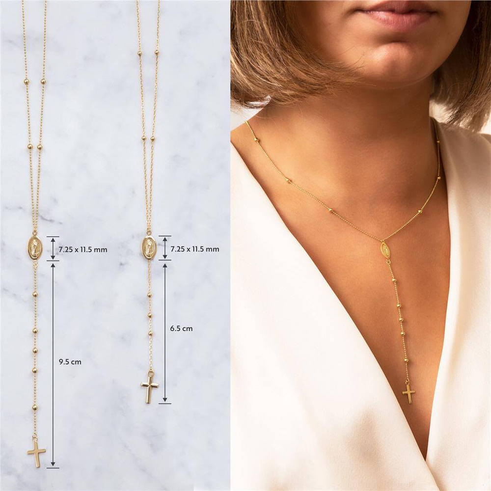 Goldstore-Catholic Rosary Lariat Necklace