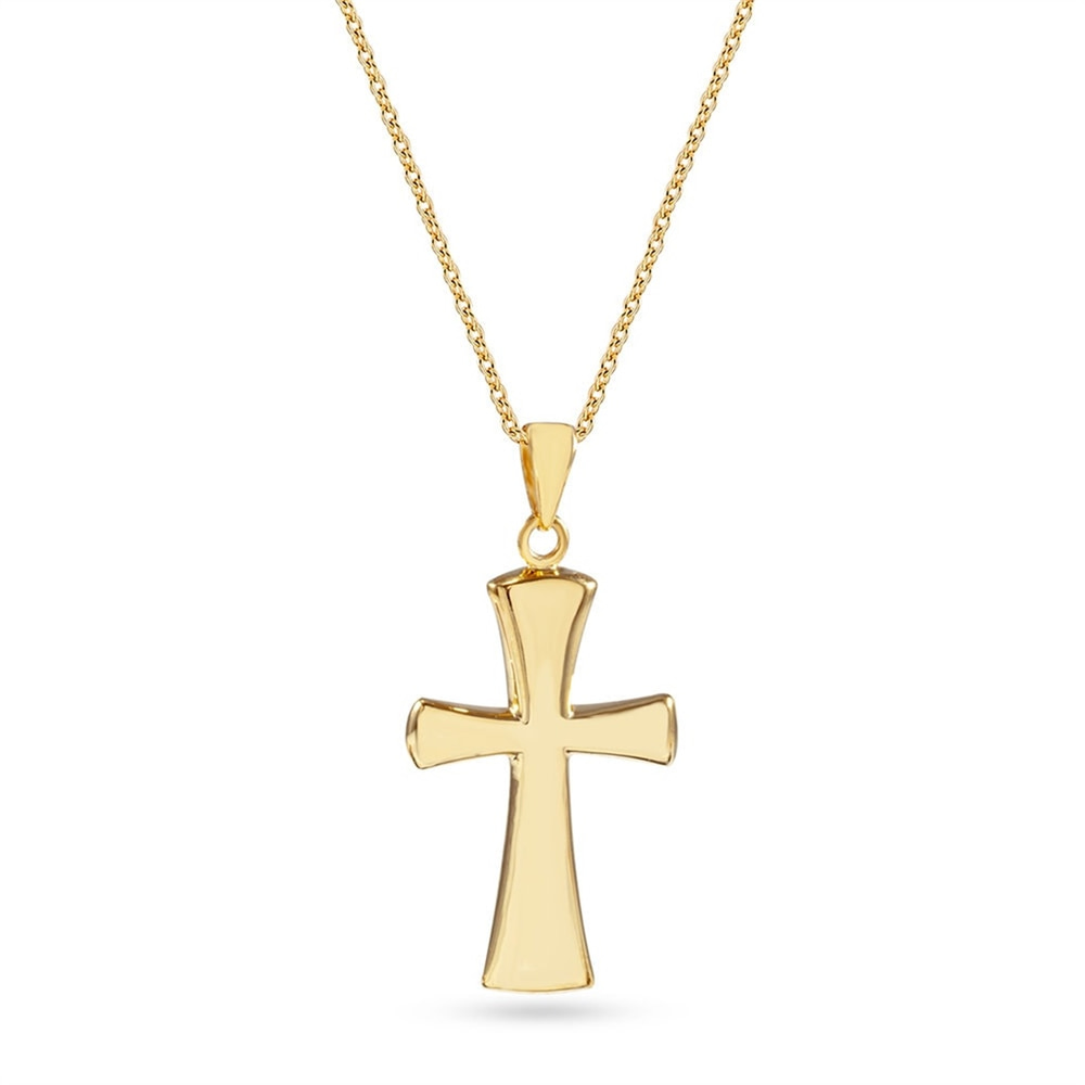 Goldstore-14K Solid Gold Cross Necklace, Elegant Cross Gold Pendant is a Great Gift For Her. Valentines Gift