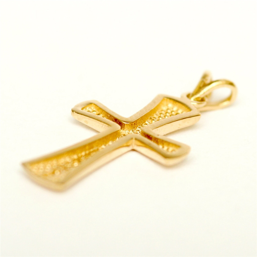 Goldstore-14K Solid Gold Cross Necklace, Elegant Cross Gold Pendant is a Great Gift For Her. Valentines Gift