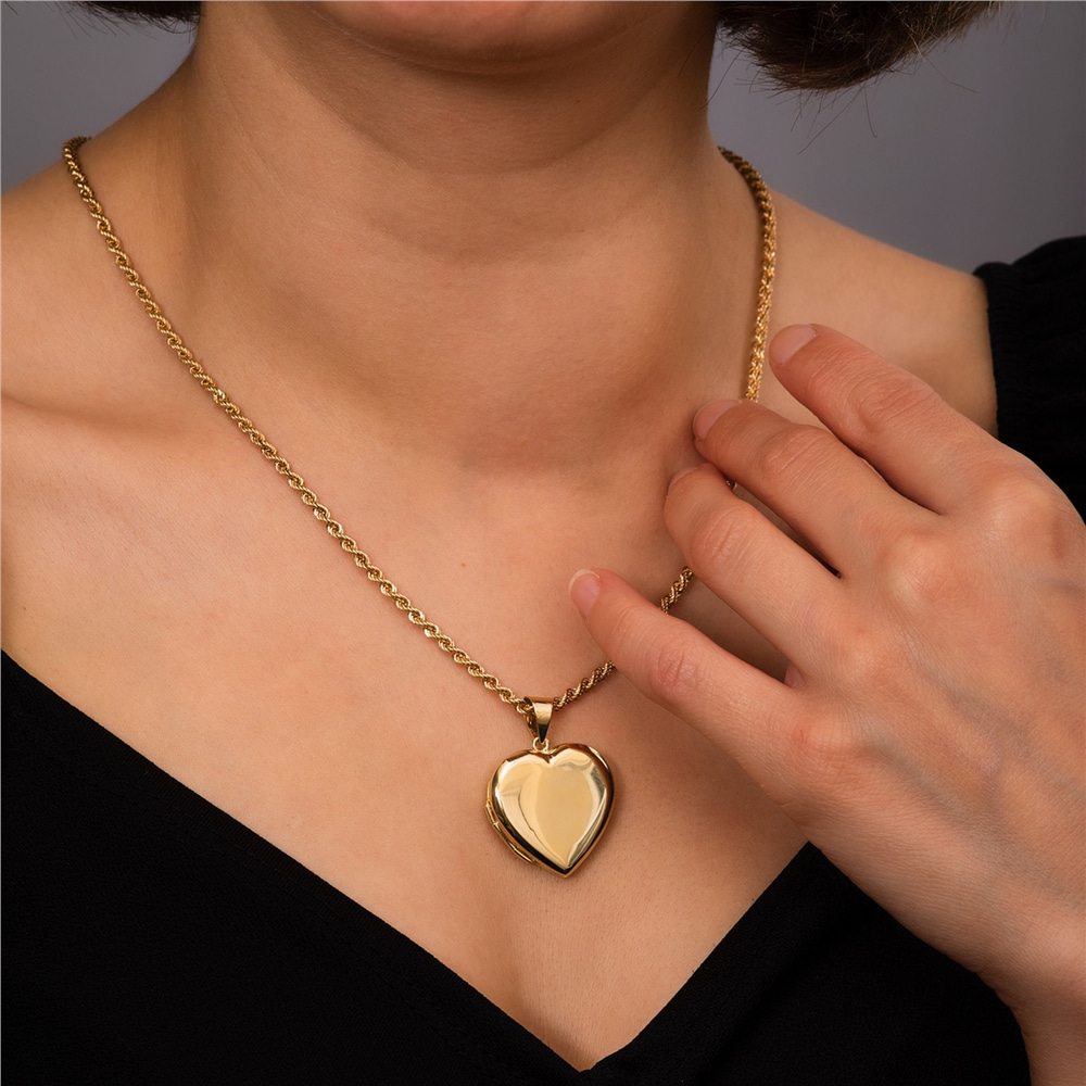 Goldstore-14K Solid Gold Custom Locket Pendant, Two Photo Heart Shaped Locket , Round Keepsake Locket , Oval Memorial Family Jewelery, Gift For Her
