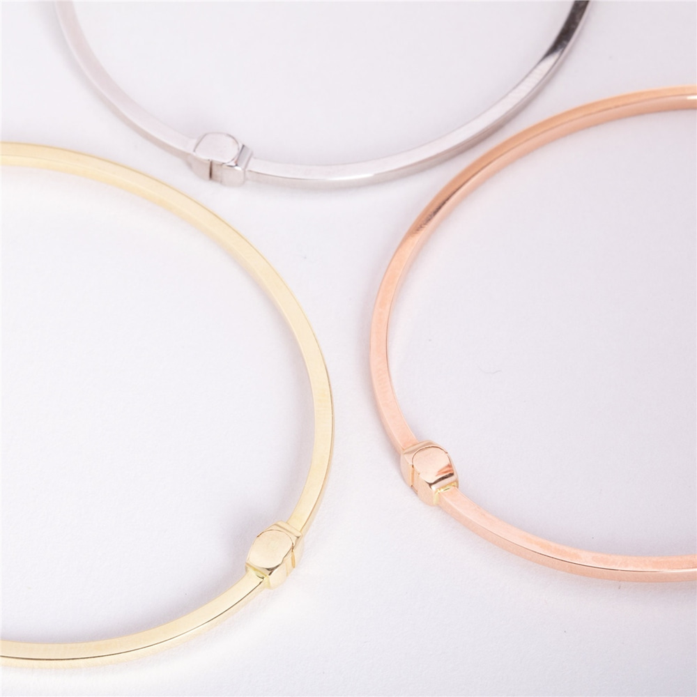 Goldstore-14K Solid Gold Dainty Hinged Bracelet, Plain Gold Bangle Bracelet, Hinged 2 mm Wide Bangle, Simple Stacking Gold Cuff, Thin Gold Bracelet