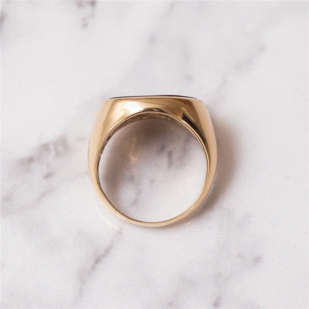 Goldstore-14k Solid Gold Enamel Masonic Ring, Elegant Compass and Square Masonic Gold Ring, Men's Masonic Lodge Real Gold Ring is a Great Gift for Him