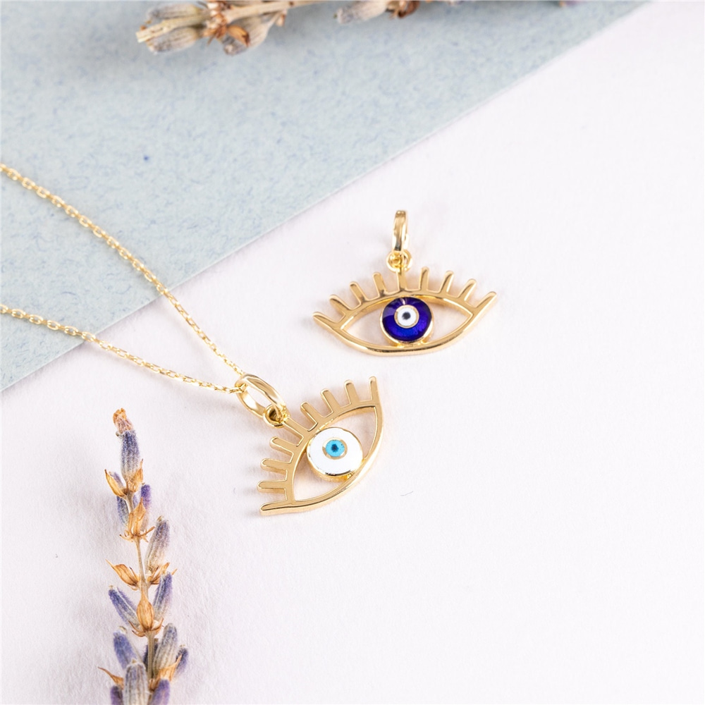 Goldstore-14K Solid Gold Horus Eye Necklace, Handmade Spiritual Protection Jewelry, Egyptian Eye Pendant, Wadjet Eye Necklace, Ra Eye, Gift For Her