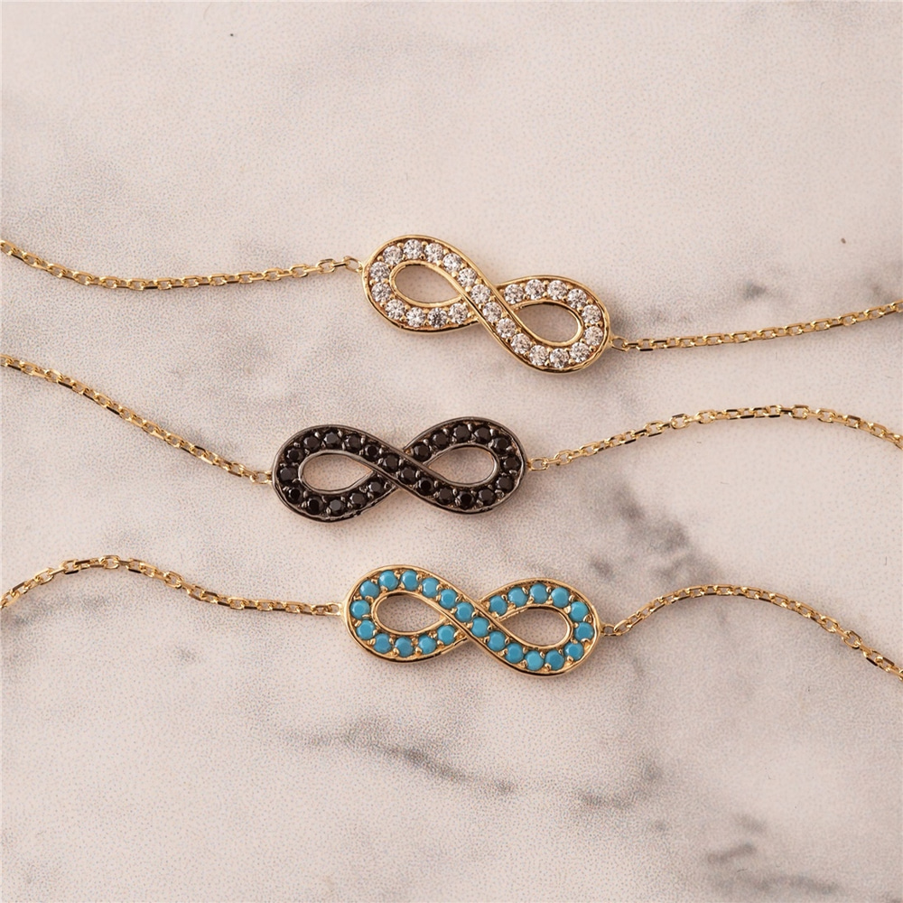 Goldstore-14K Solid Gold Infinity Frendship Bracelet, Dainty Forever Love Infinity Gold Chain Bracelet is a Great Gift For Her, Gift For Women