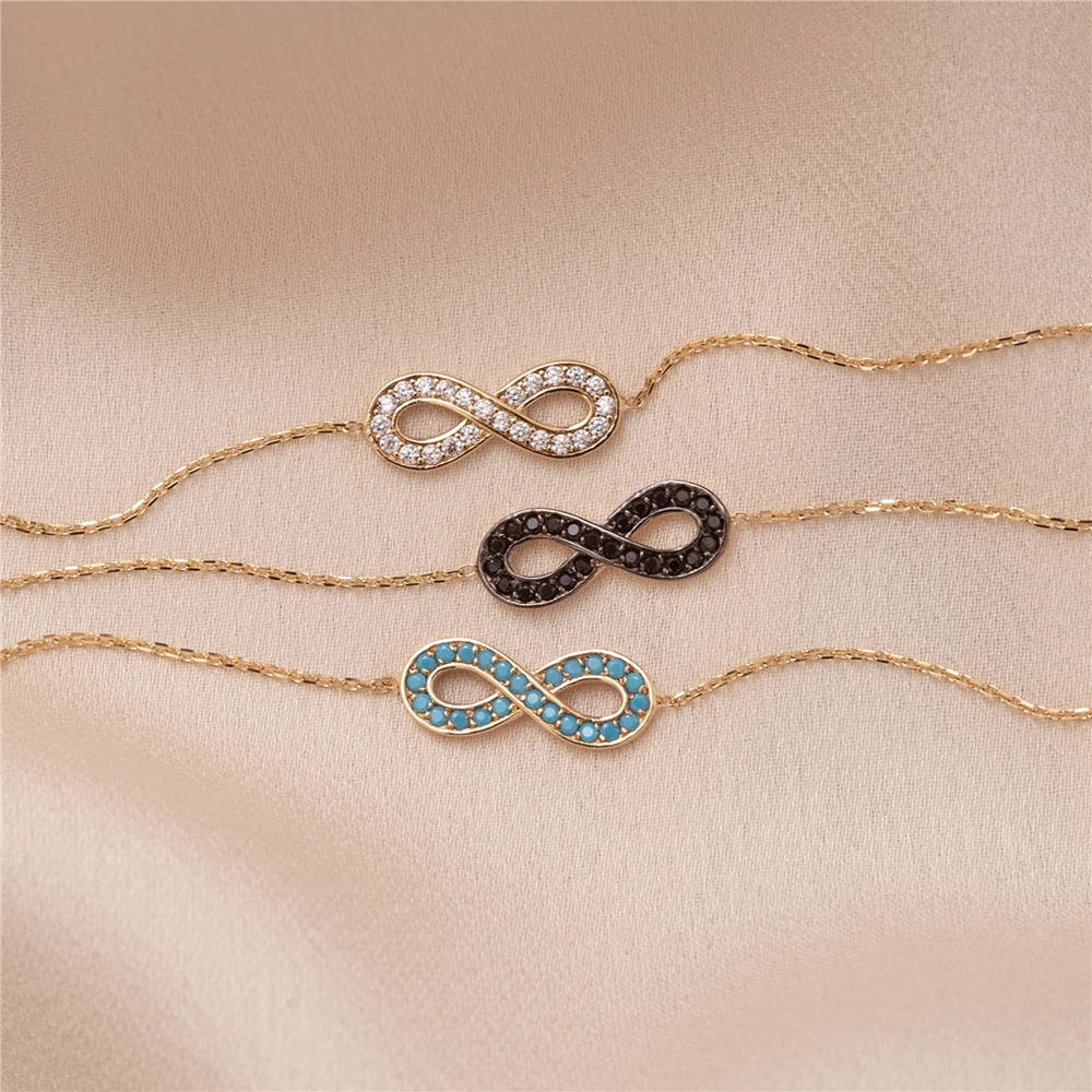 Goldstore-14K Solid Gold Infinity Frendship Bracelet, Dainty Forever Love Infinity Gold Chain Bracelet is a Great Gift For Her, Gift For Women