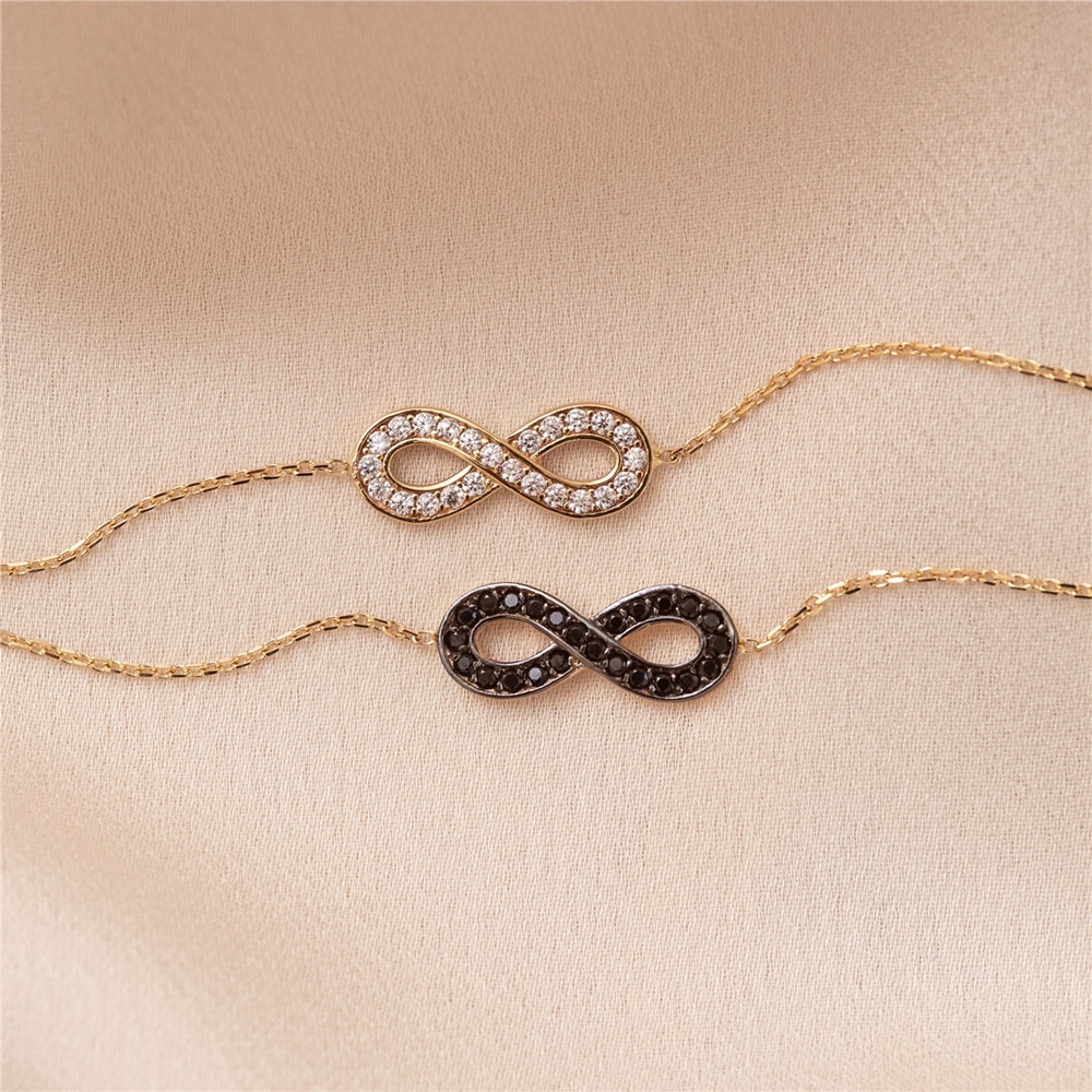 Goldstore-14K Solid Gold Infinity Frendship Bracelet, Dainty Forever Love Infinity Gold Chain Bracelet is a Great Gift For Her, Gift For Women