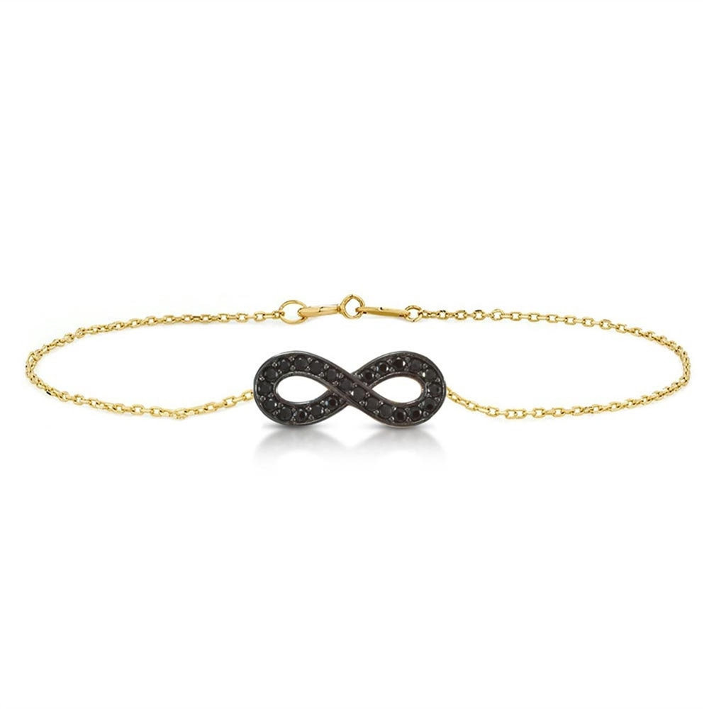 Goldstore-14K Solid Gold Infinity Frendship Bracelet, Dainty Forever Love Infinity Gold Chain Bracelet is a Great Gift For Her, Gift For Women