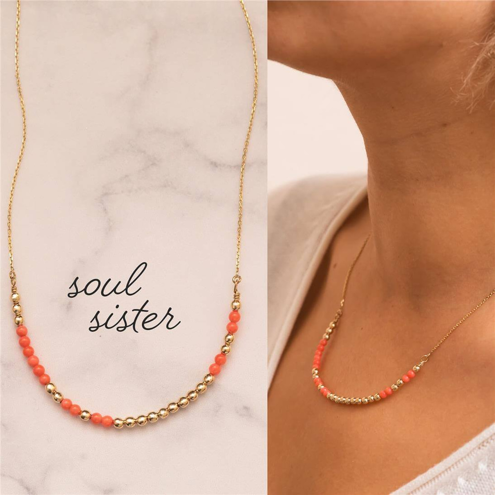 Goldstore-Morse Code Ball Necklace