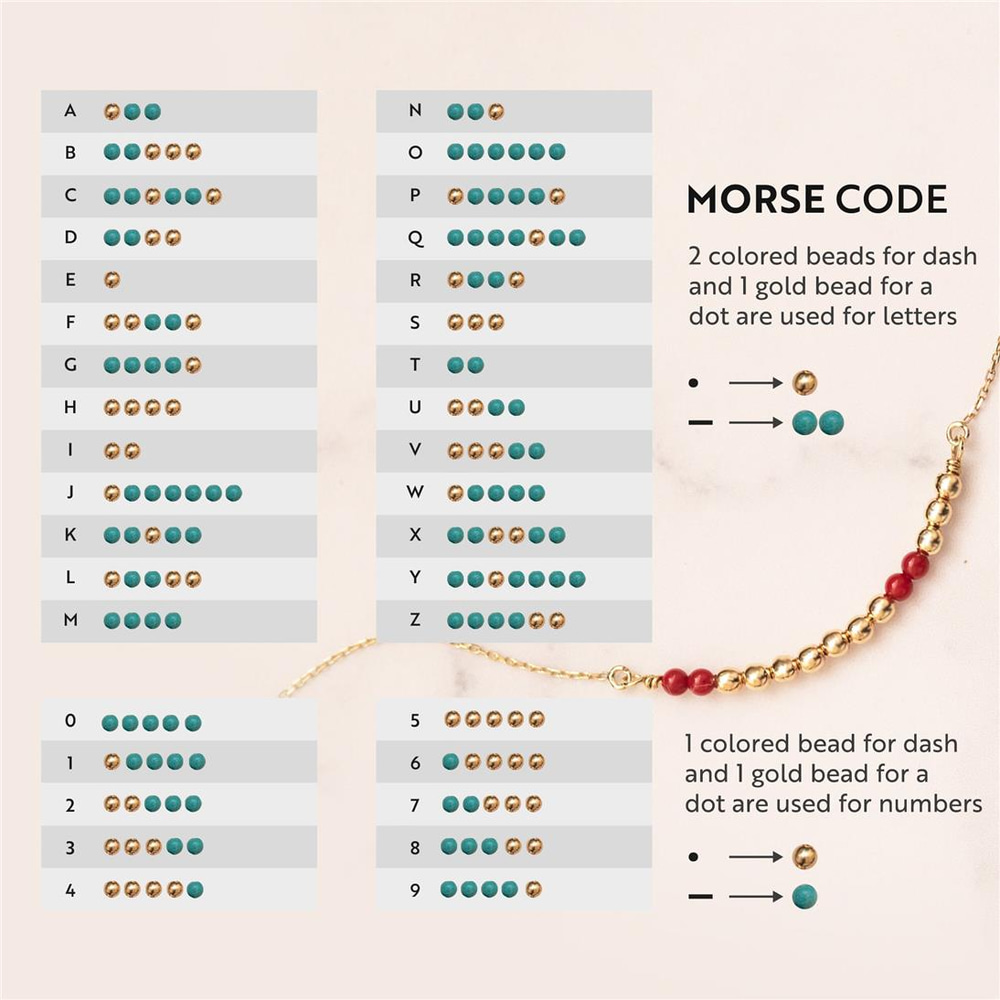 Goldstore-Morse Code Ball Necklace