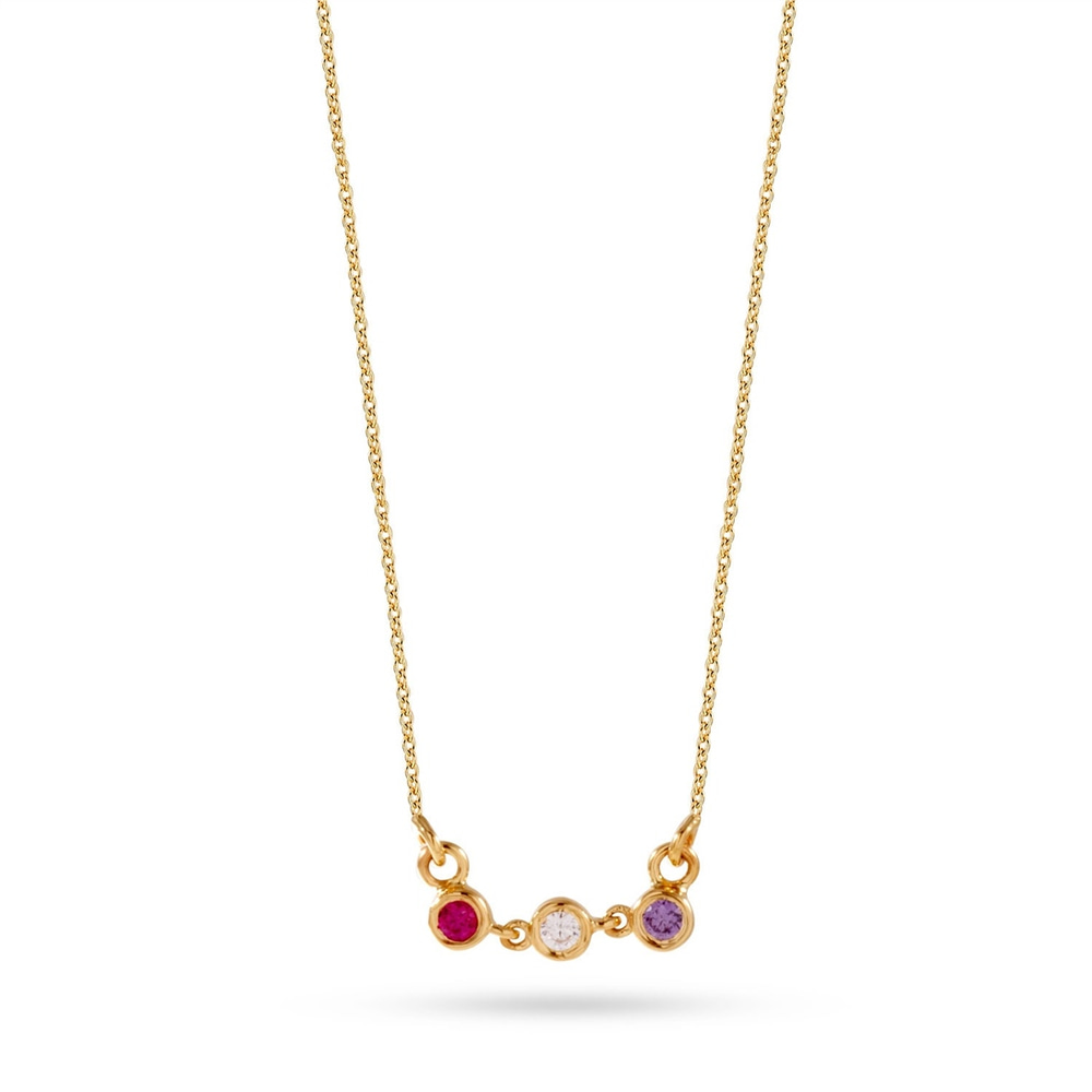 Goldstore-14k Solid Gold Mom Necklace, Dainty Gold Birthstones Station Necklace is a Great Gift For Mothers. Gift For Christmas, Gift For Her.