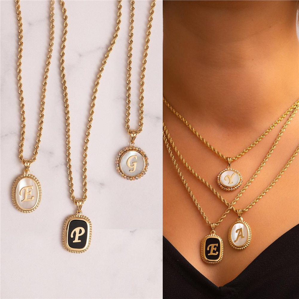 Goldstore-Mother of Pearl Initial Pendant