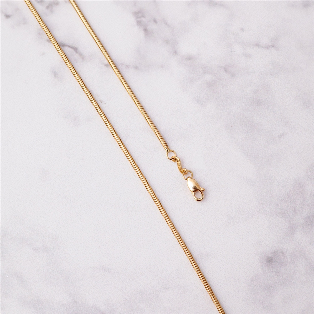 Goldstore-14K Solid Yellow Gold Snake Chain, Yellow Gold Long Snake Chain Necklace, 14 To 32 Inch Long Snake Chain Layering Necklace
