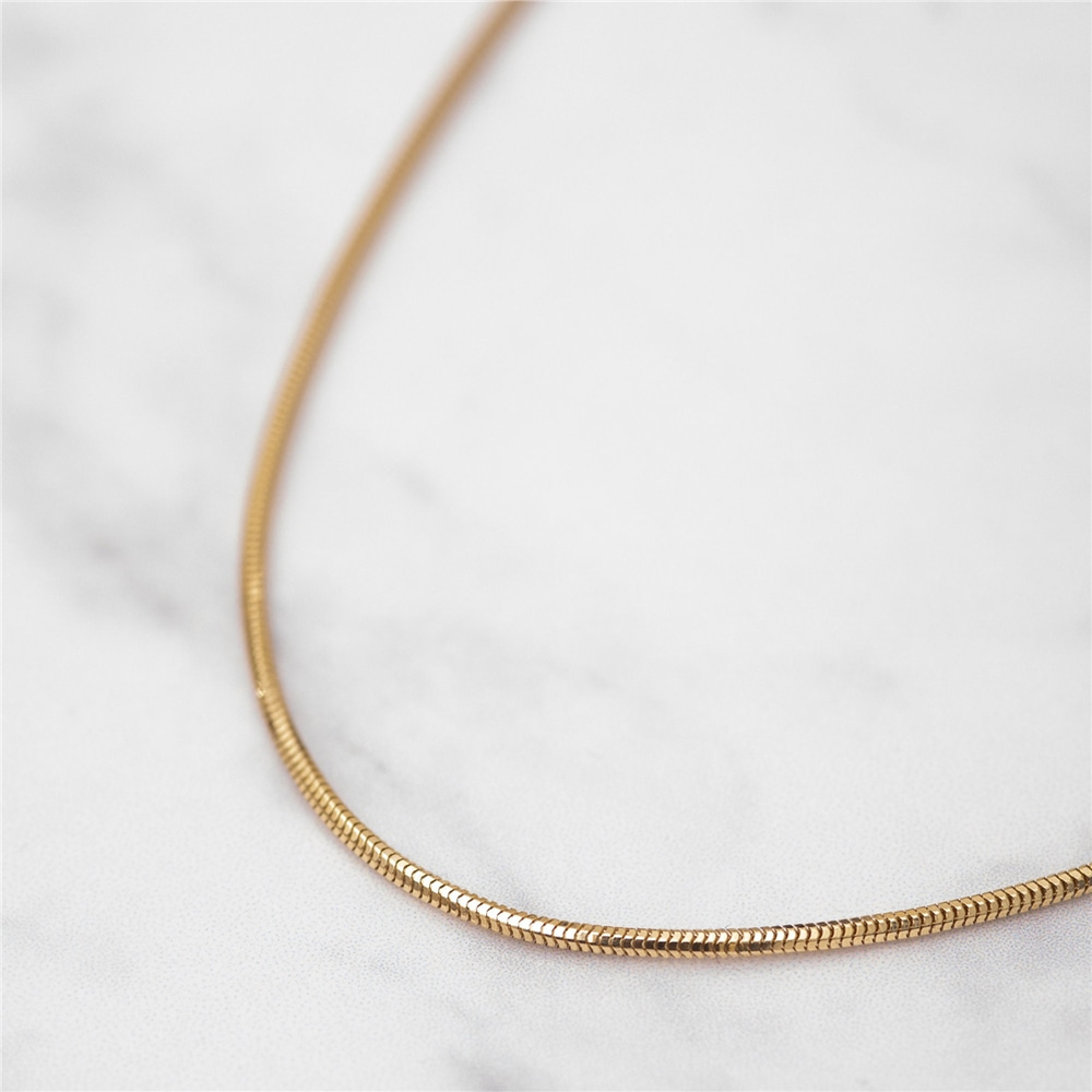 Goldstore-14K Solid Yellow Gold Snake Chain, Yellow Gold Long Snake Chain Necklace, 14 To 32 Inch Long Snake Chain Layering Necklace