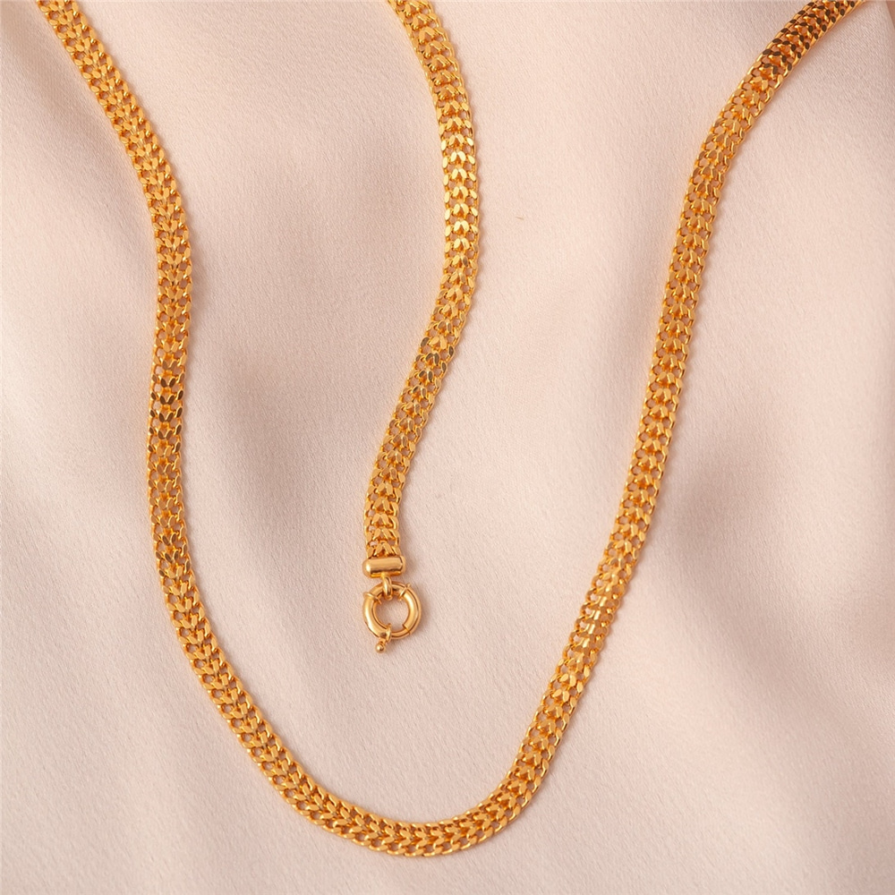 Goldstore-14K Yellow Gold Cuban Chain, 14 Karat Gold Curb Bismark Chain Necklace or Bracelet, Double Gourmet Gold Chain, Cuban Chain Necklace Bracelet