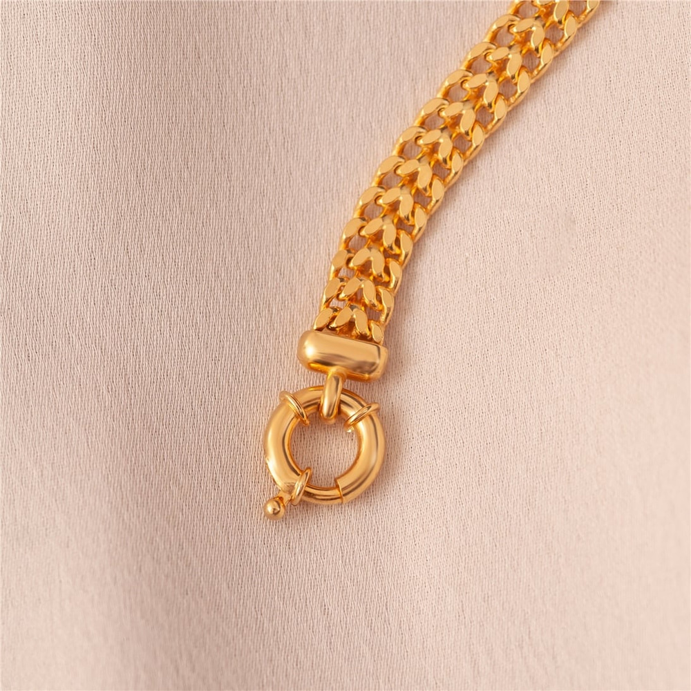 Goldstore-14K Yellow Gold Cuban Chain, 14 Karat Gold Curb Bismark Chain Necklace or Bracelet, Double Gourmet Gold Chain, Cuban Chain Necklace Bracelet