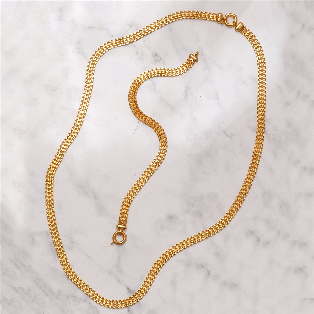 Goldstore-14K Yellow Gold Cuban Chain, 14 Karat Gold Curb Bismark Chain Necklace or Bracelet, Double Gourmet Gold Chain, Cuban Chain Necklace Bracelet