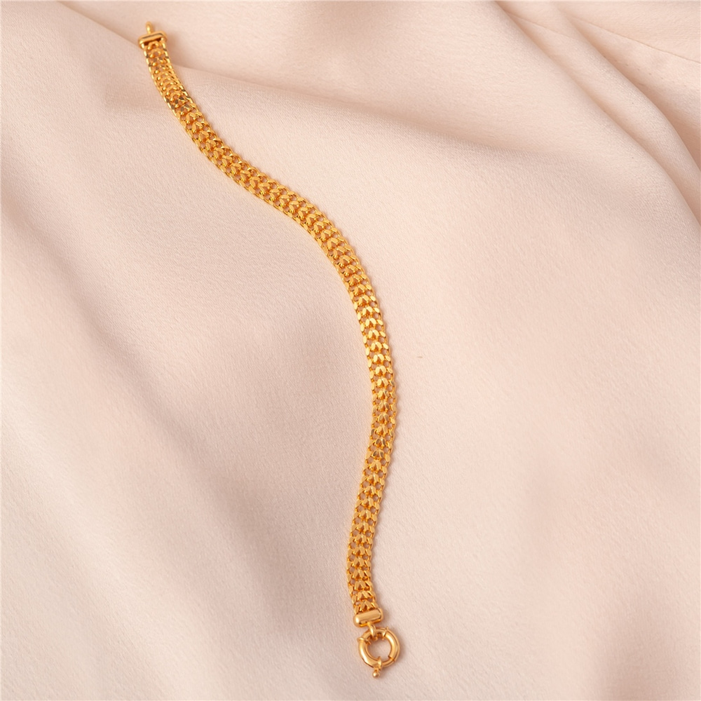 Goldstore-14K Yellow Gold Cuban Chain, 14 Karat Gold Curb Bismark Chain Necklace or Bracelet, Double Gourmet Gold Chain, Cuban Chain Necklace Bracelet
