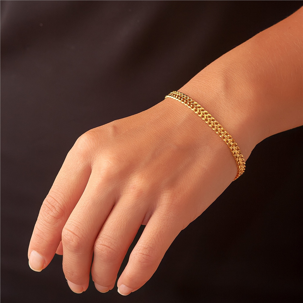 Goldstore-14K Yellow Gold Cuban Chain, 14 Karat Gold Curb Bismark Chain Necklace or Bracelet, Double Gourmet Gold Chain, Cuban Chain Necklace Bracelet