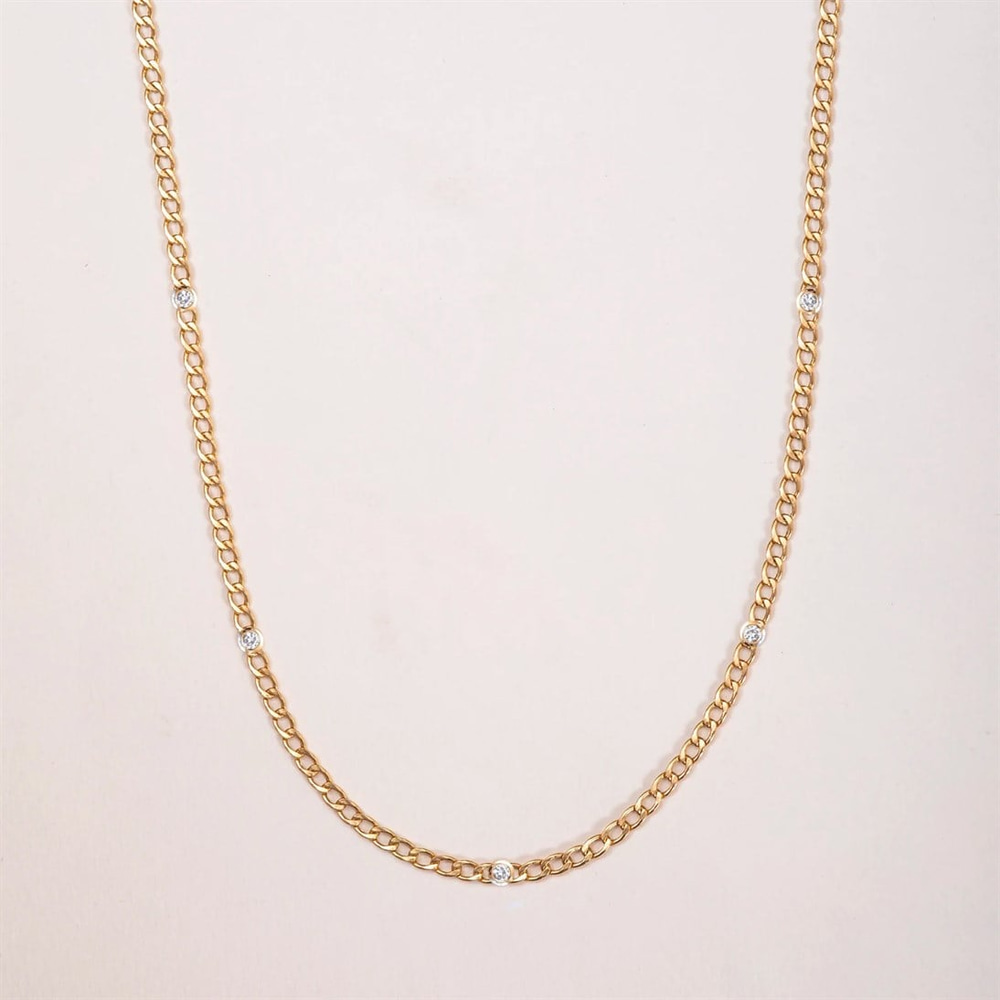 Goldstore-Cuban Chain Diamond Necklace