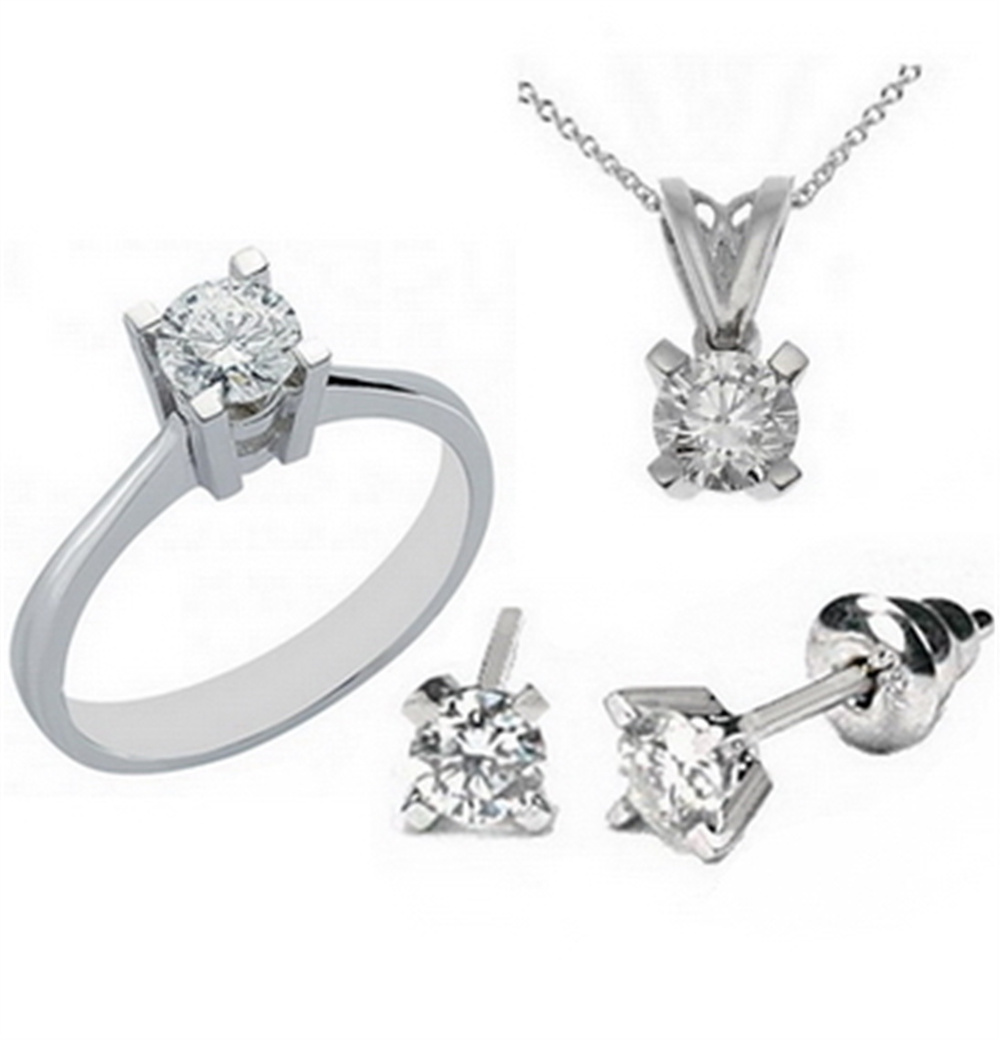 Goldstore-18 Ayar 1.3 ct. Pırlanta Tektaş Set