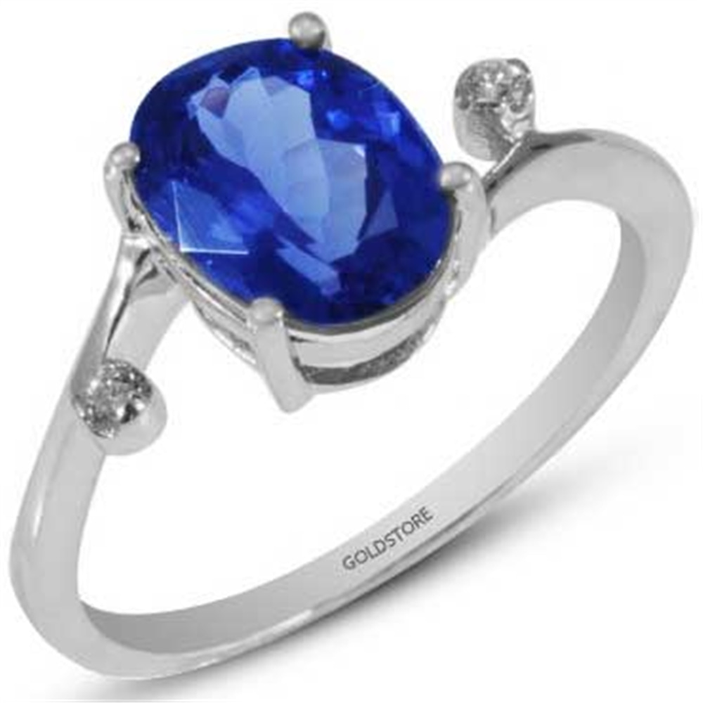 Goldstore-18 Ayar Altın 0.04 ct Pırlanta Tanzanite Yüzük