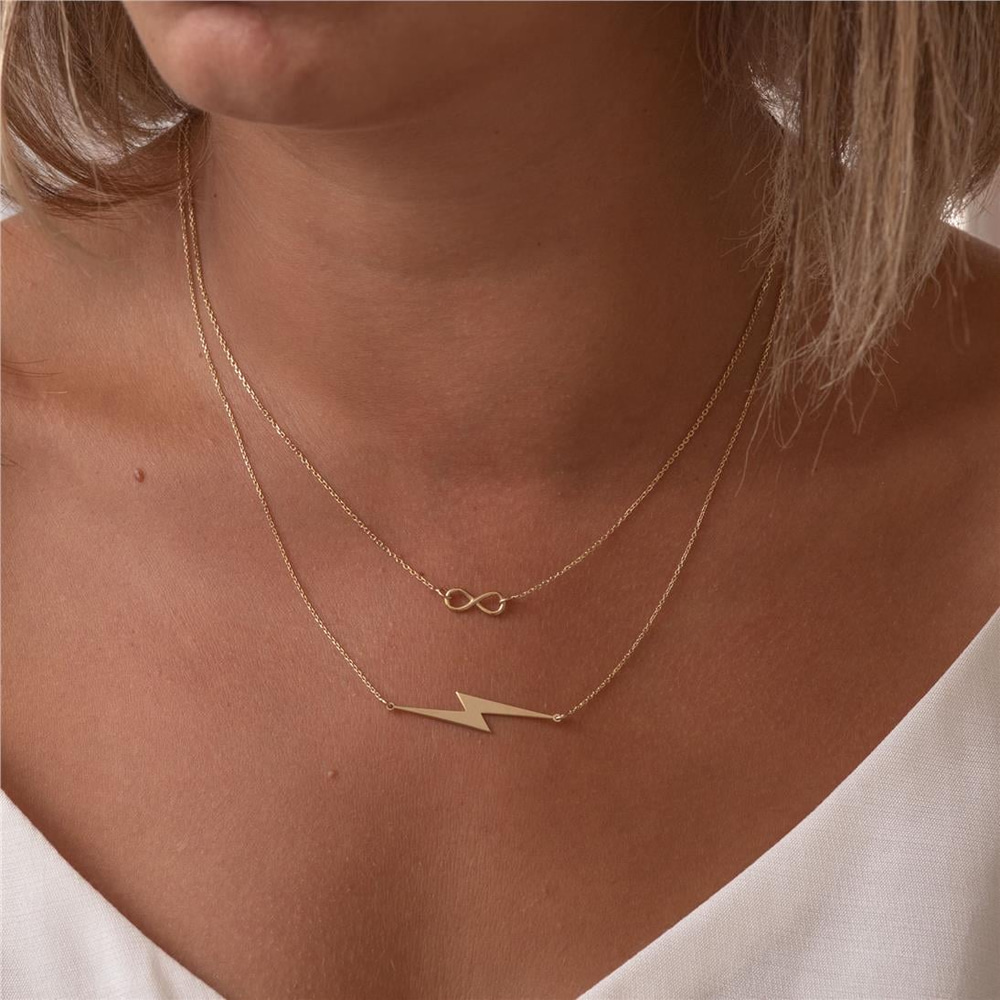 Goldstore-2 Strand 14K 18K Solid Gold Clasp, Layered Necklace Spacer, Layered Necklace Real Gold Detangler, Multi Strand Necklace Untangle For Woman