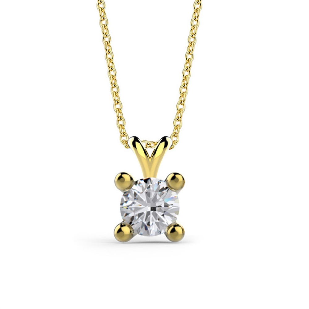 Goldstore-3.00 mm Zirkon Tektaş Kolye