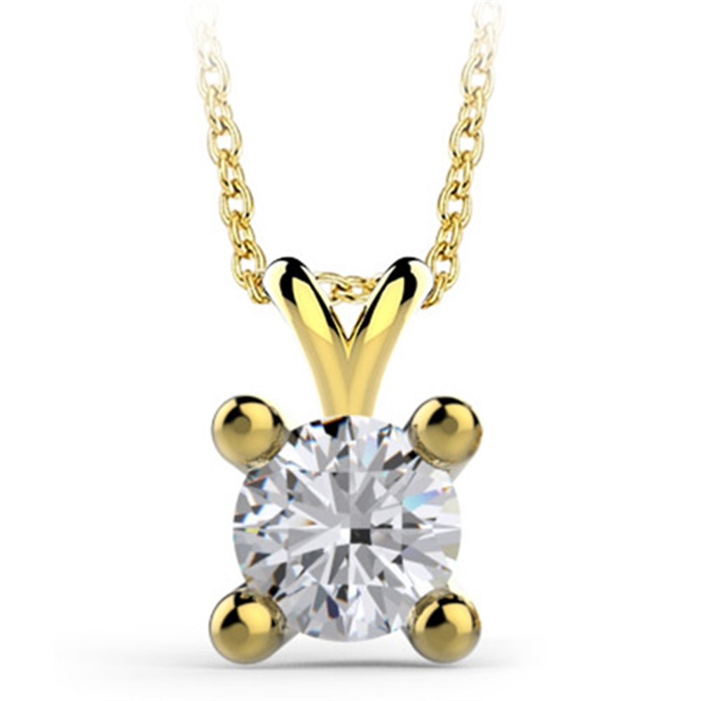 Goldstore-3.00 mm Zirkon Tektaş Kolye