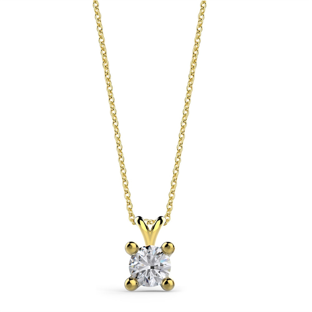 Goldstore-3.00 mm Zirkon Tektaş Kolye