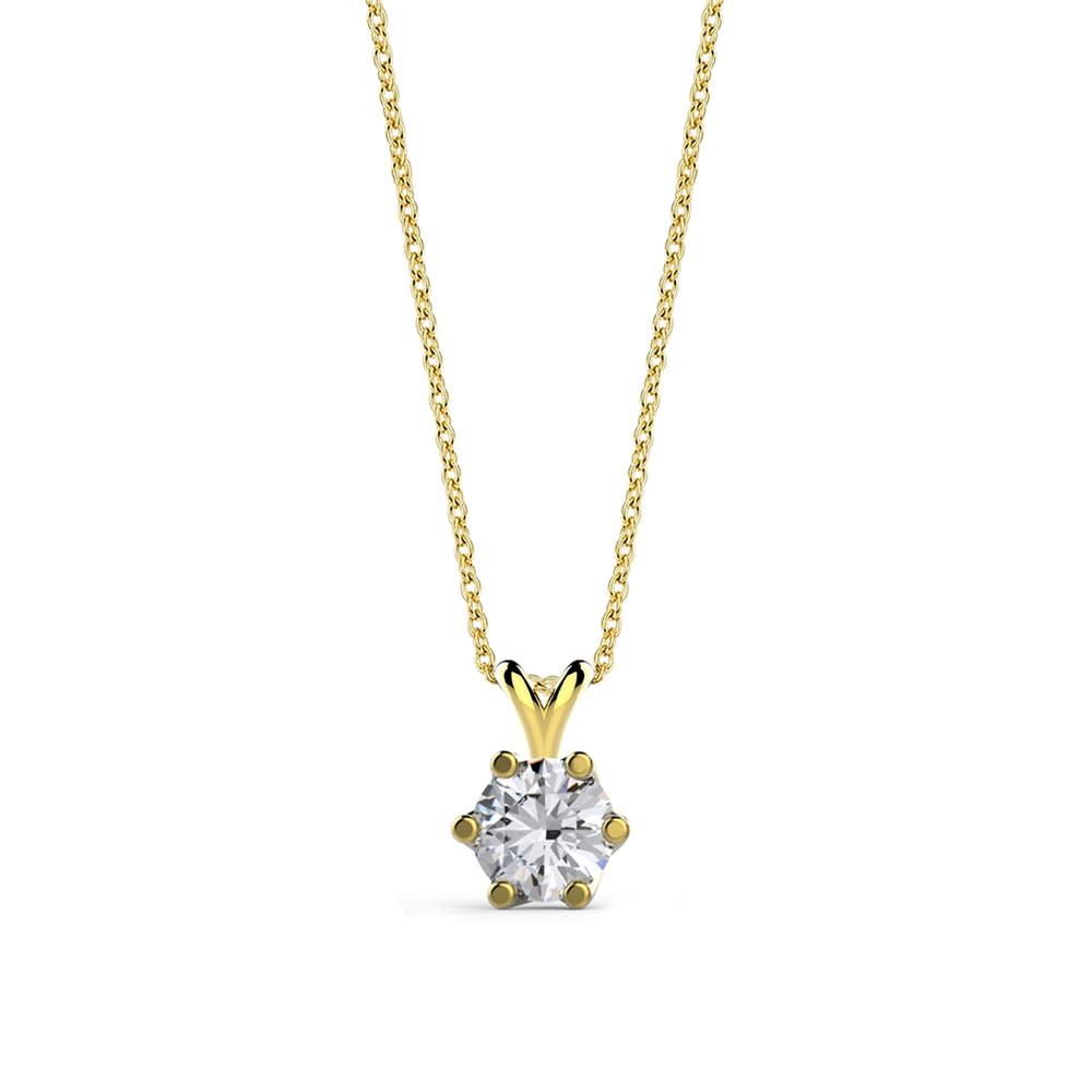 Goldstore-4.00 mm Zirkon Tektaş Kolye