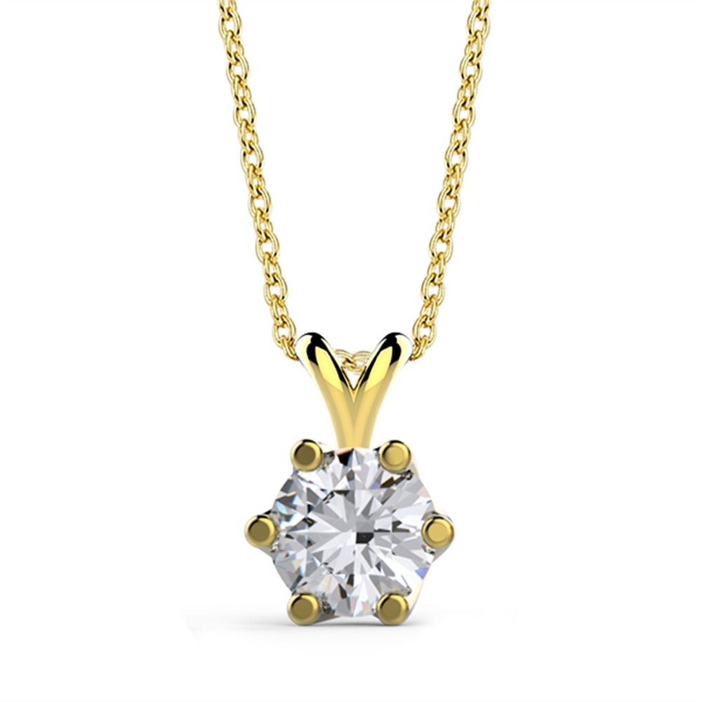 Goldstore-4.00 mm Zirkon Tektaş Kolye