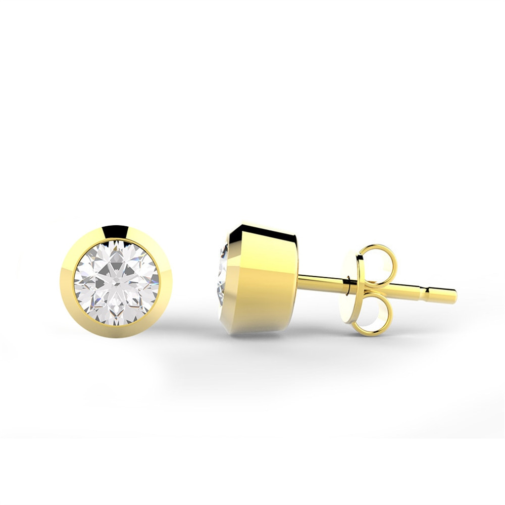 Goldstore-4.75 mm Zirkon Tektaş Küpe