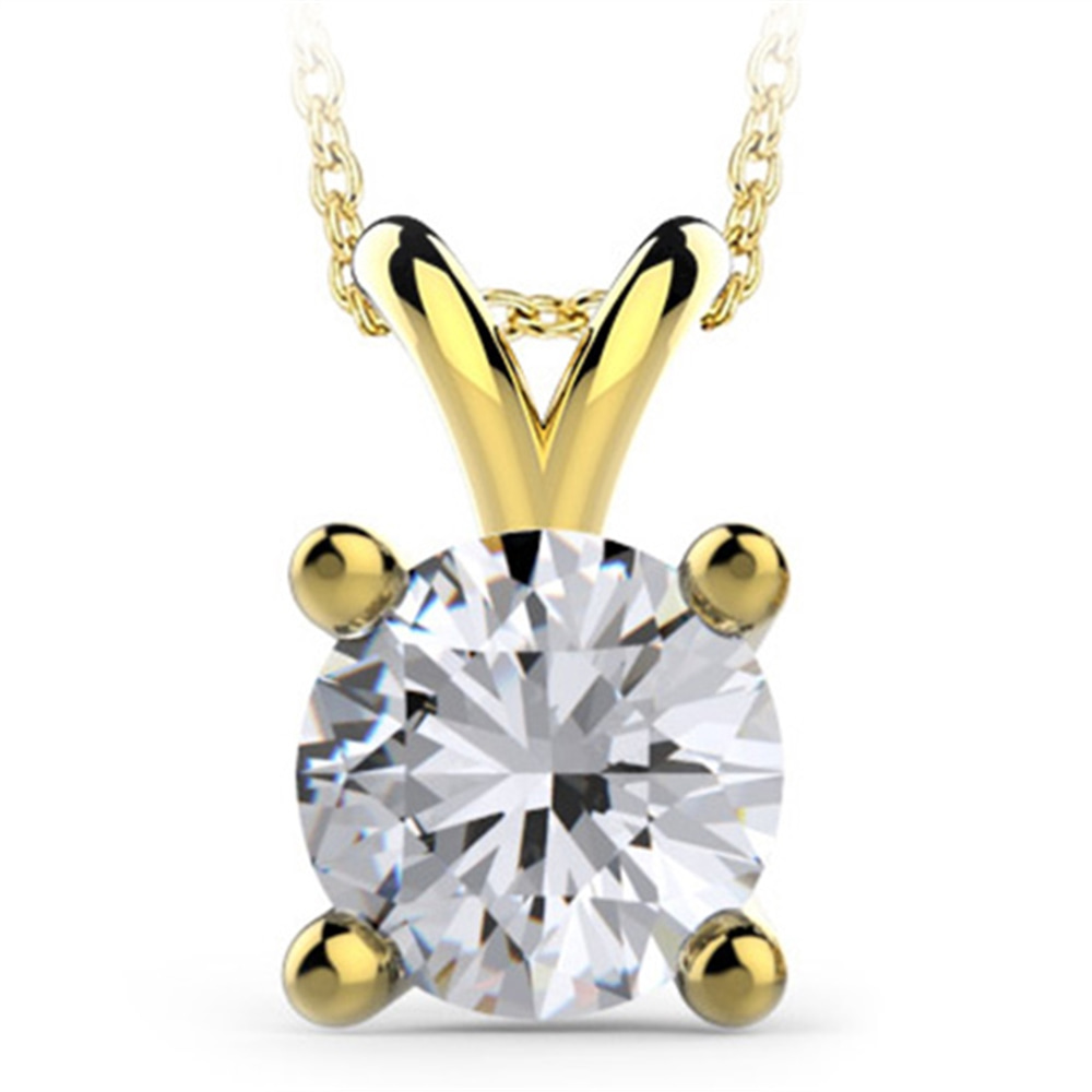 Goldstore-6.00 mm Zirkon Tektaş Kolye