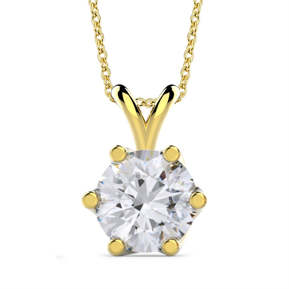Goldstore-6.00 mm Zirkon Tektaş Kolye
