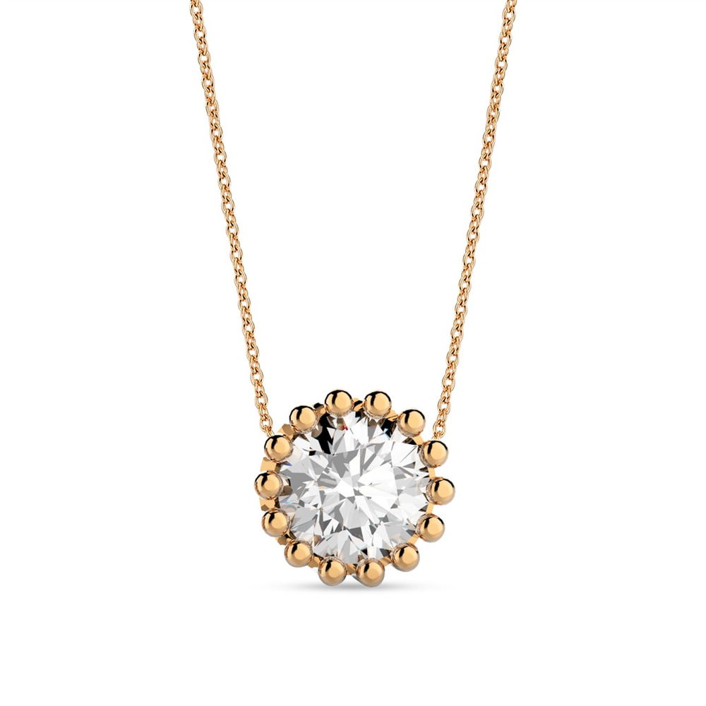 Goldstore-6.50 mm Zirkon Tektaş Kolye