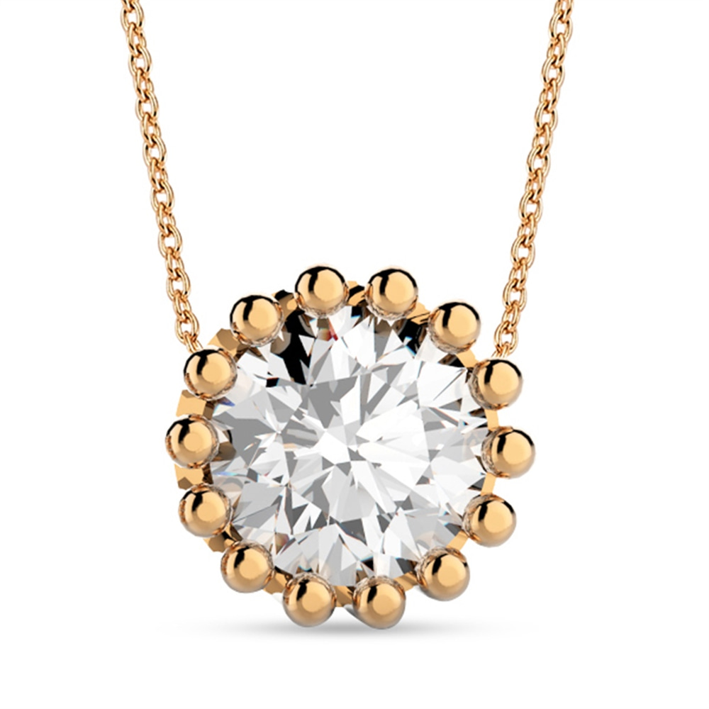Goldstore-6.50 mm Zirkon Tektaş Kolye