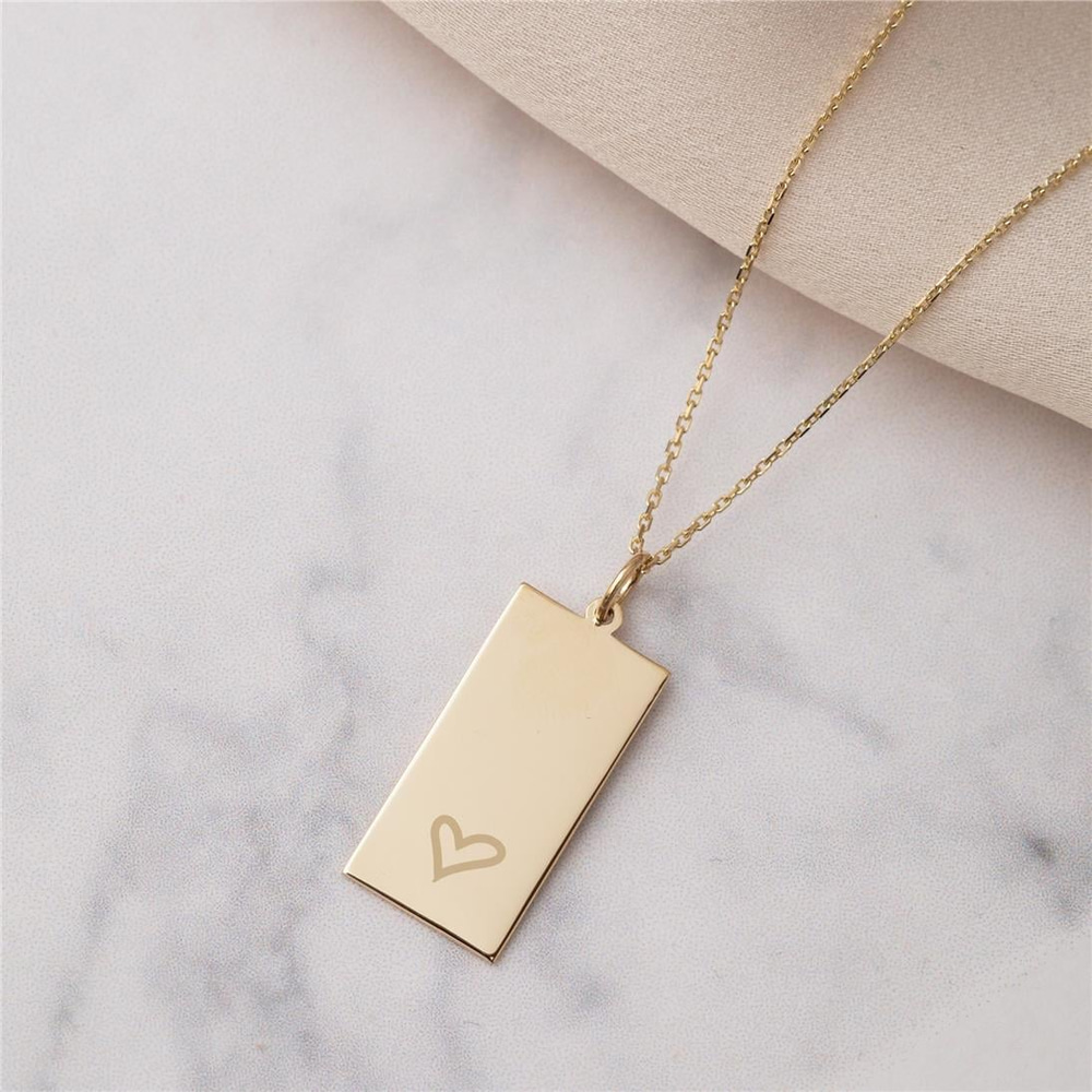 Goldstore-Rectangular Tag Necklace