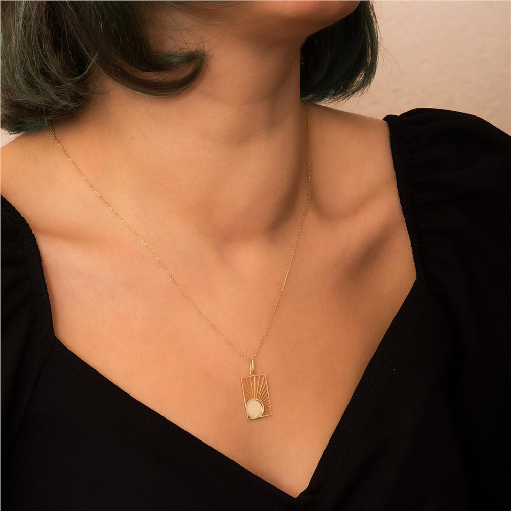 Goldstore-Sunburst Disc Pendant
