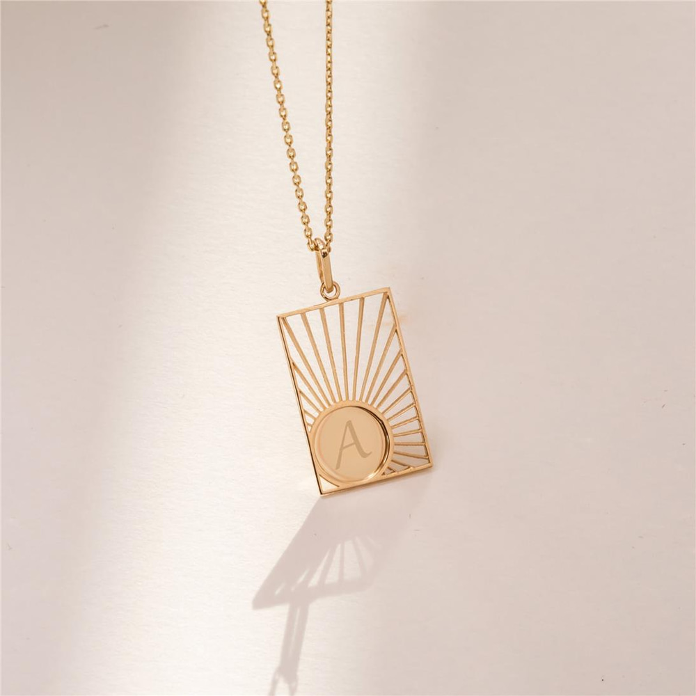 Goldstore-Sunburst Disc Pendant