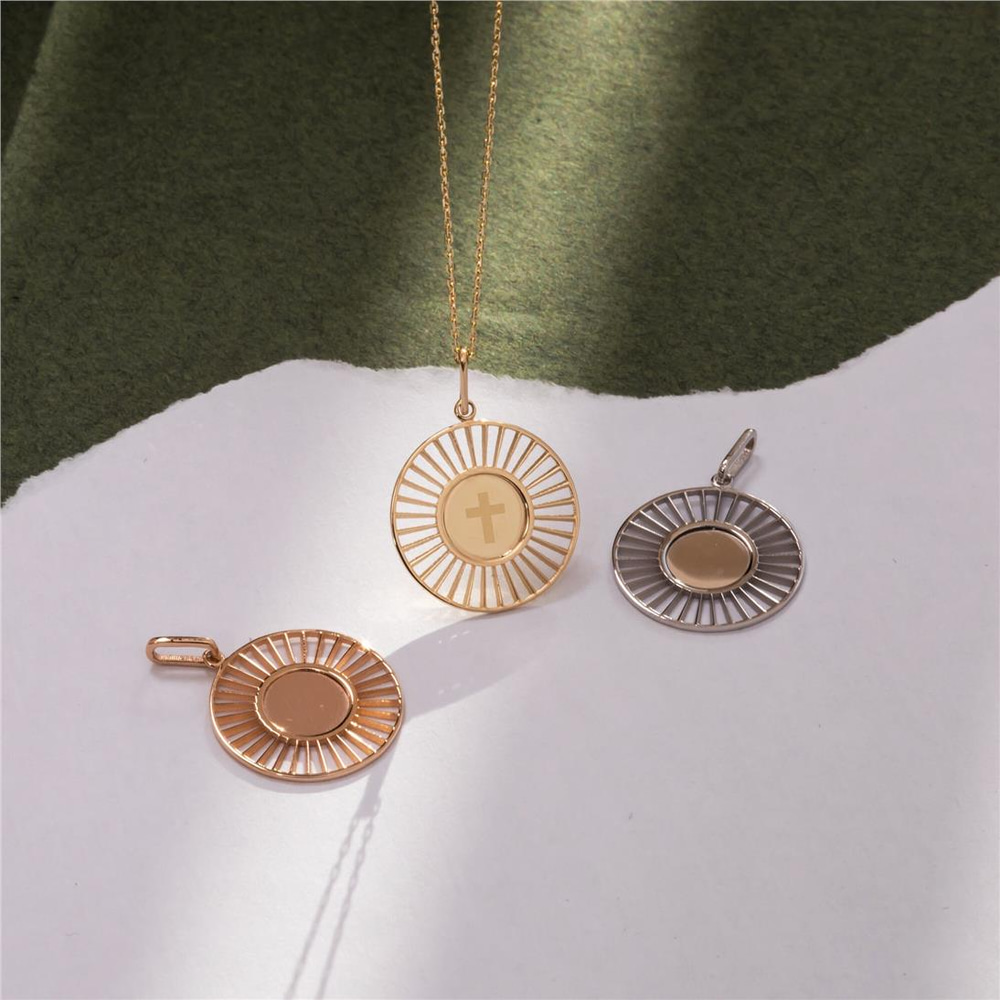 Goldstore-Sunburst Disc Pendant
